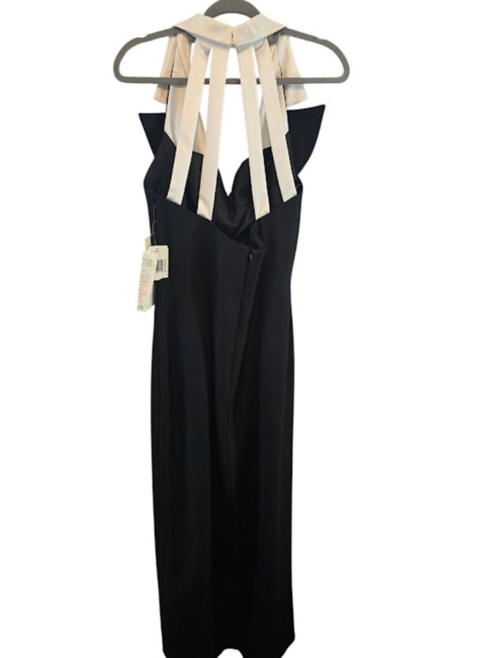 BLACK COCKTAIL DRESS TUXEDO STYLE NWT EVER BEAUTY HALTER STYLE SIZE 14 - Picture 8 of 13
